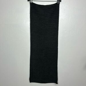 Timberland Black Ribbed Knit Scarf